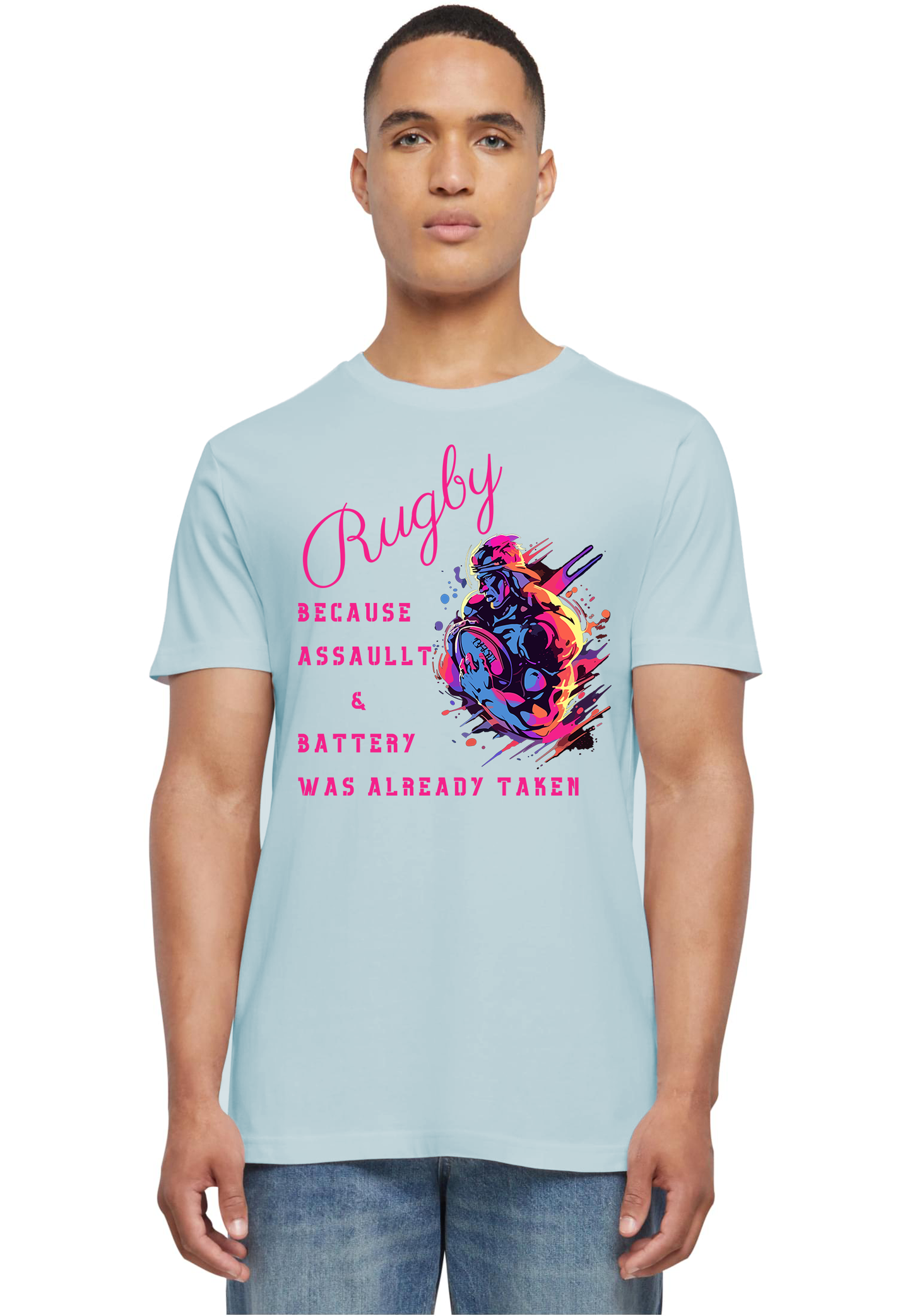 RUGBY - Assault & Battery unisex round neck T-Shirt