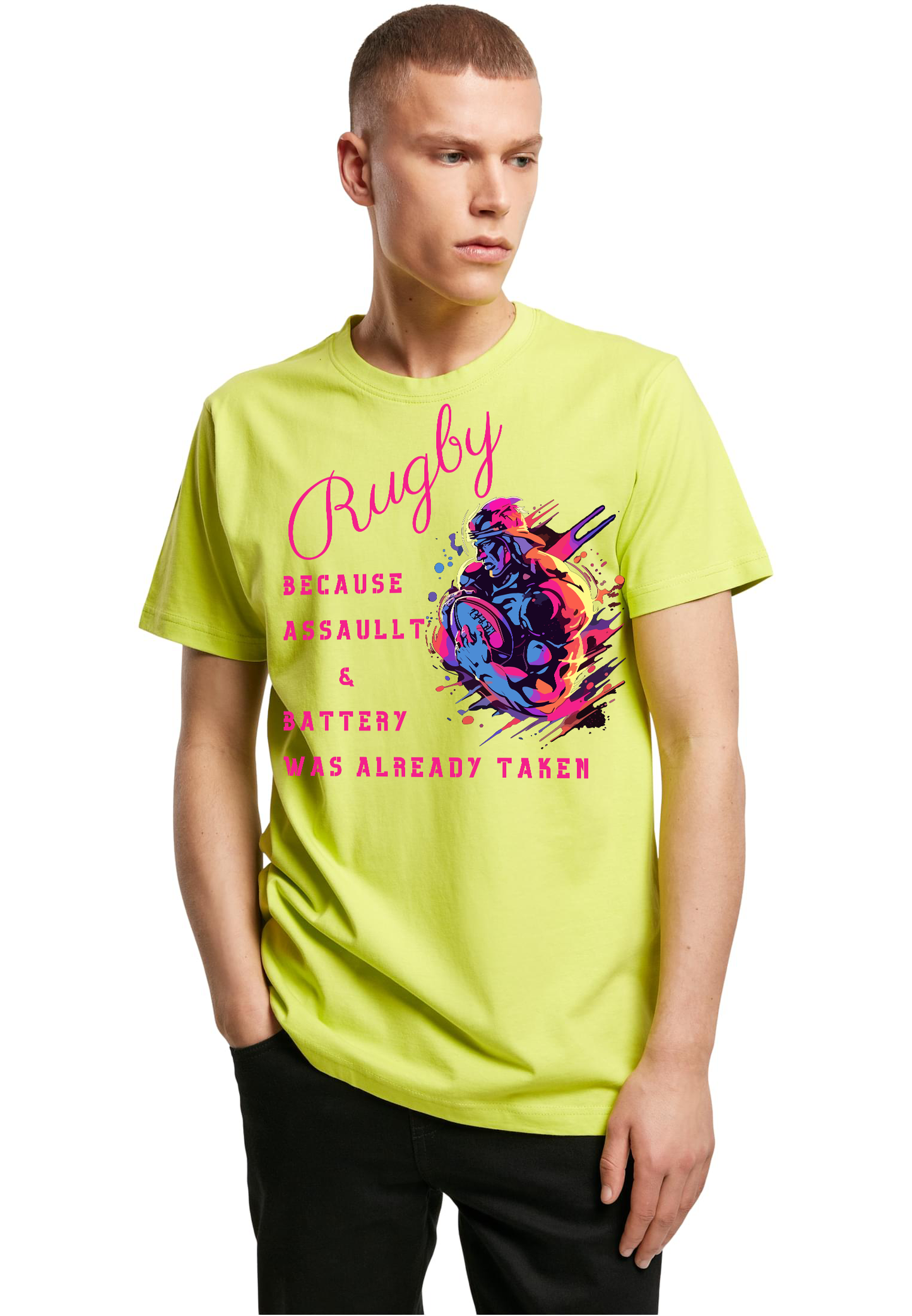 RUGBY - Assault & Battery unisex round neck T-Shirt