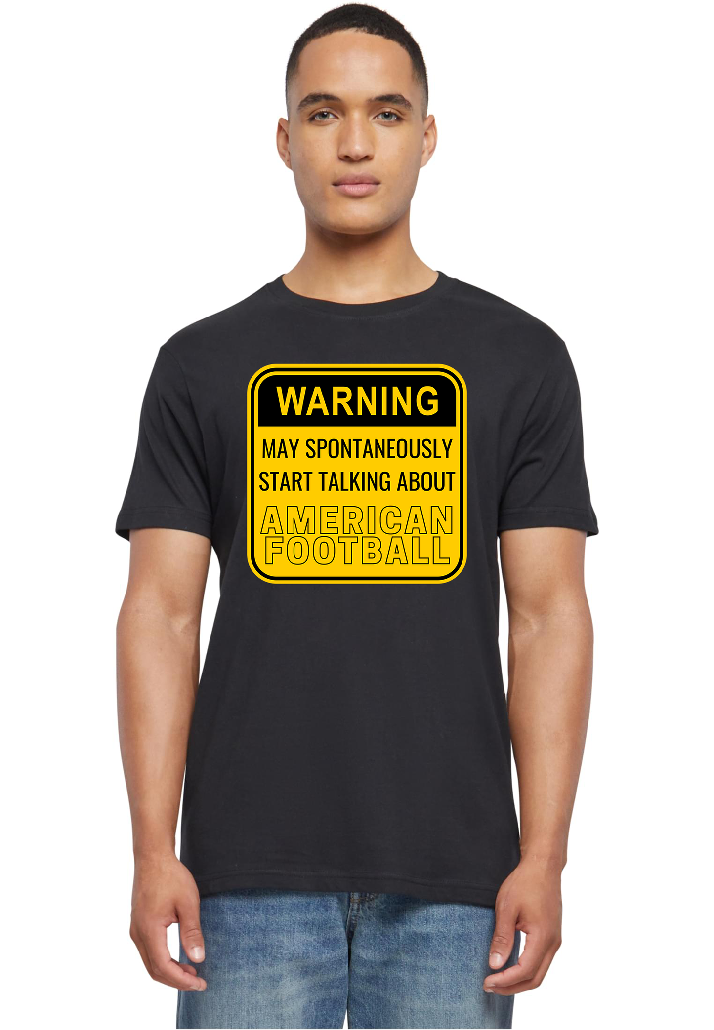 FOOTBALL - Warning may start talking unisex round neck T-Shirt