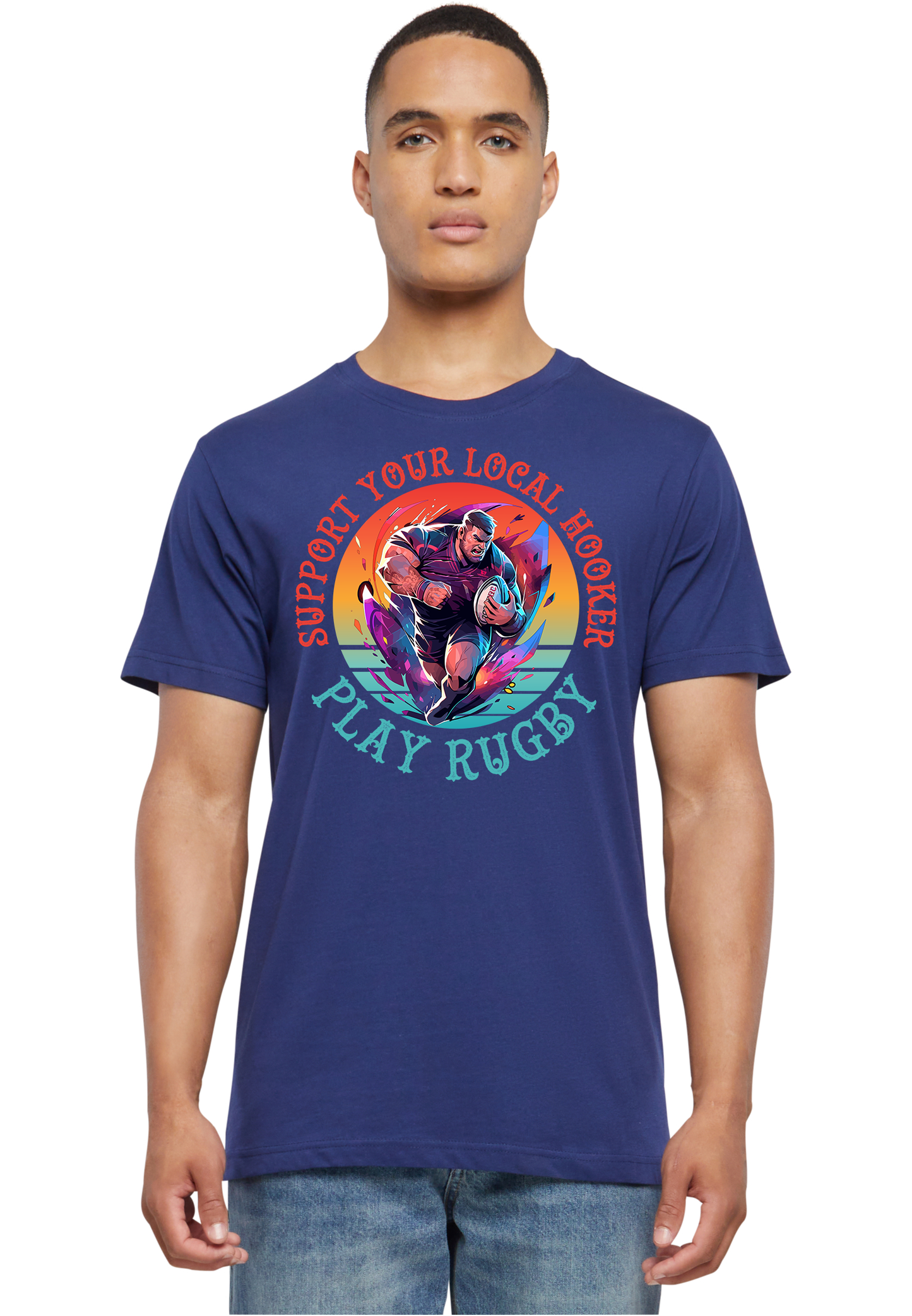 RUGBY - Support a local hooker unisex round neck T-Shirt