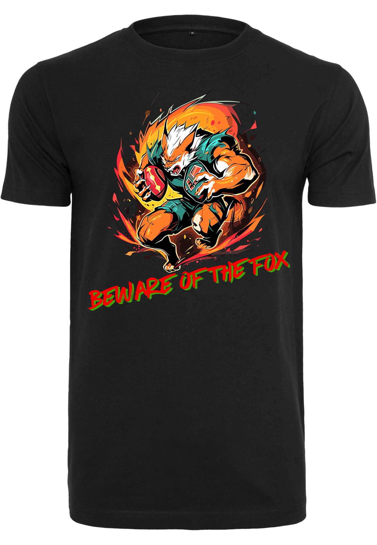 RUGBY - Beware of the fox unisex round neck T-Shirt