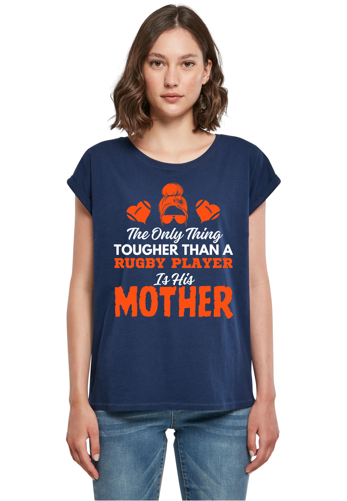 Rugby - Tougher than a rugby player WMN extended shoulder T-Shirt