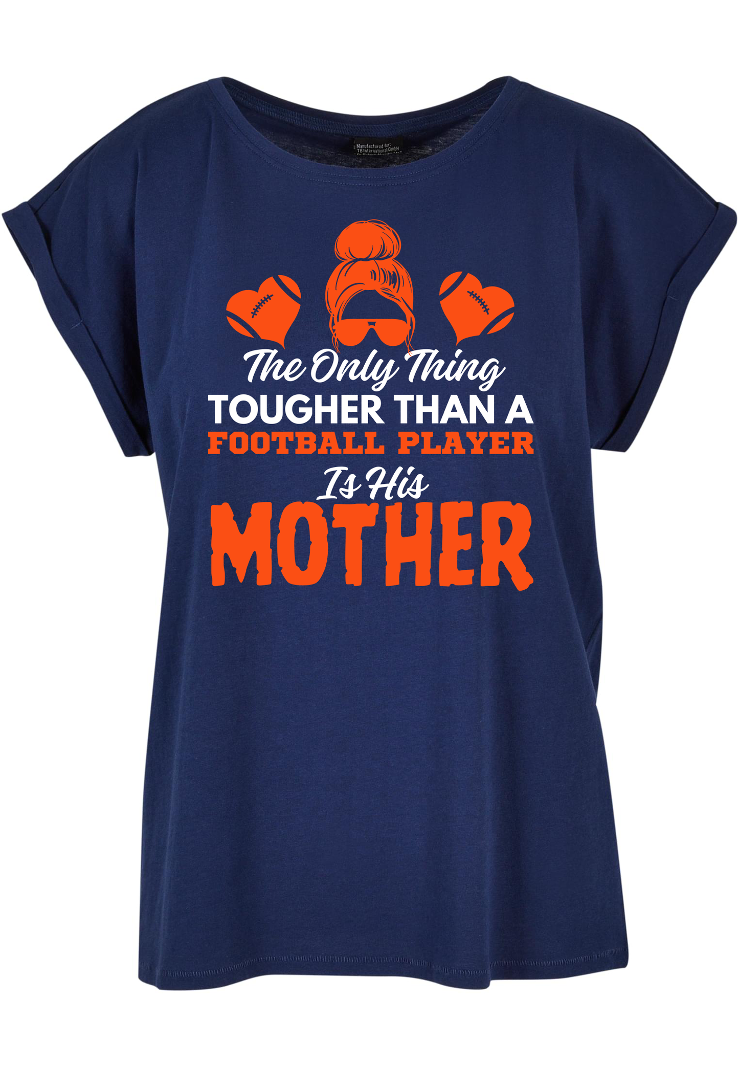 FOOTBALL - Tougher than a football player WMN extended shoulder T-Shirt