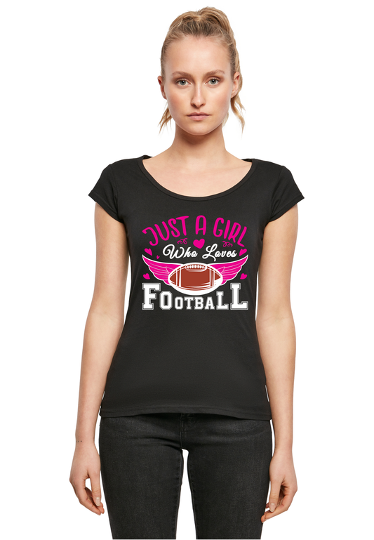 FOOTBALL - Just a girl who loves Football WMN back cut T-Shirt