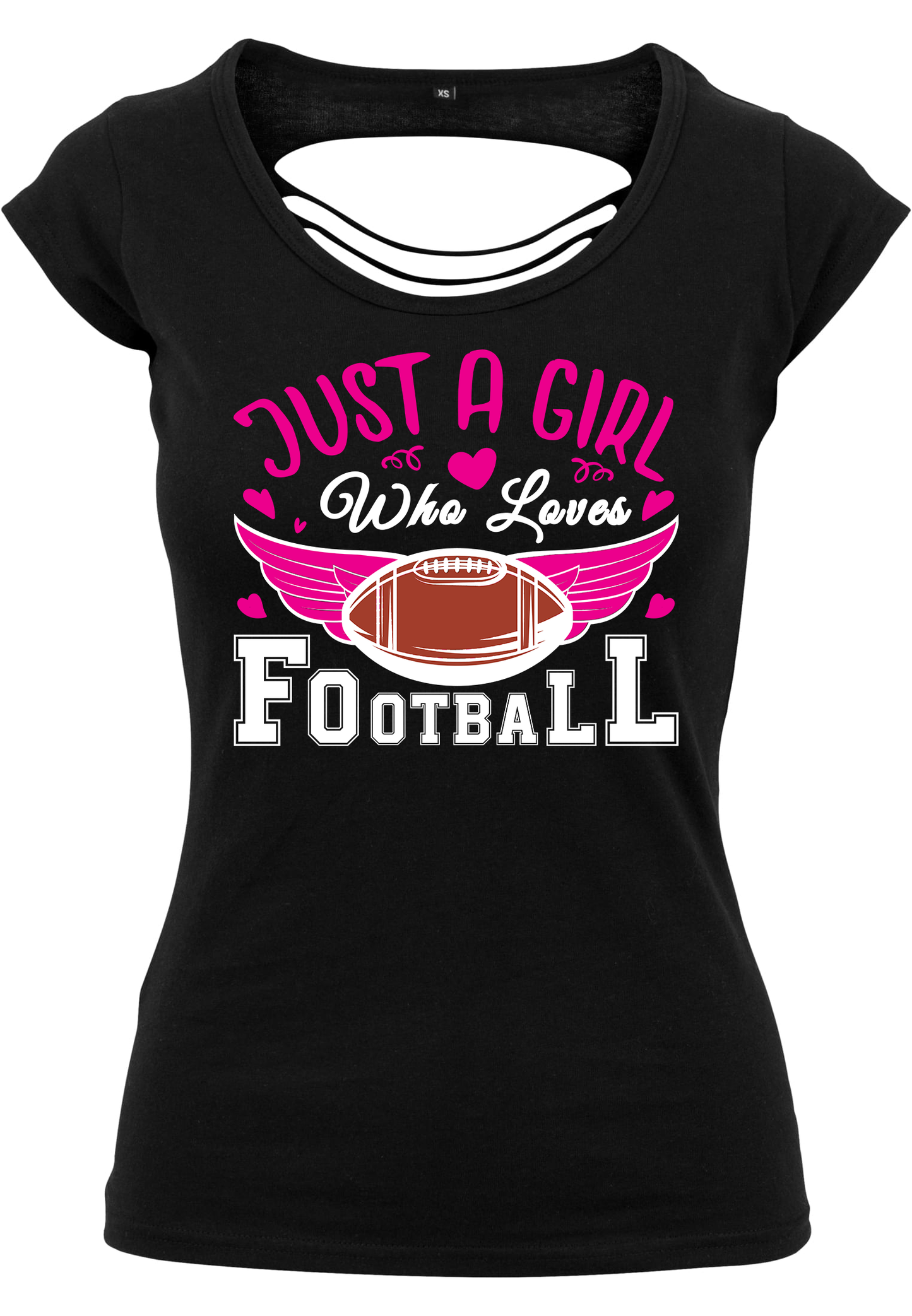 FOOTBALL - Just a girl who loves Football WMN back cut T-Shirt