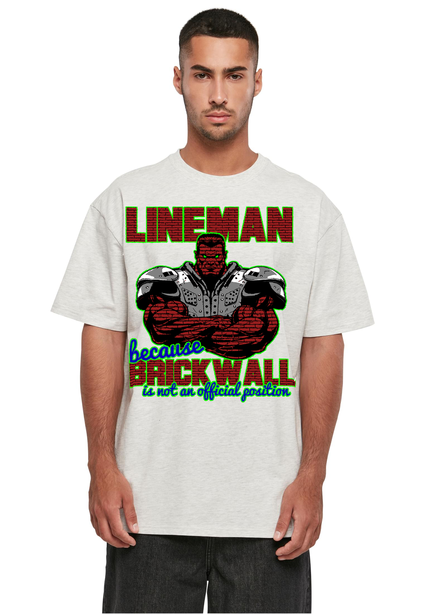 FOOTBALL - Lineman - BRICKWALL heavy oversized unisex T-Shirt