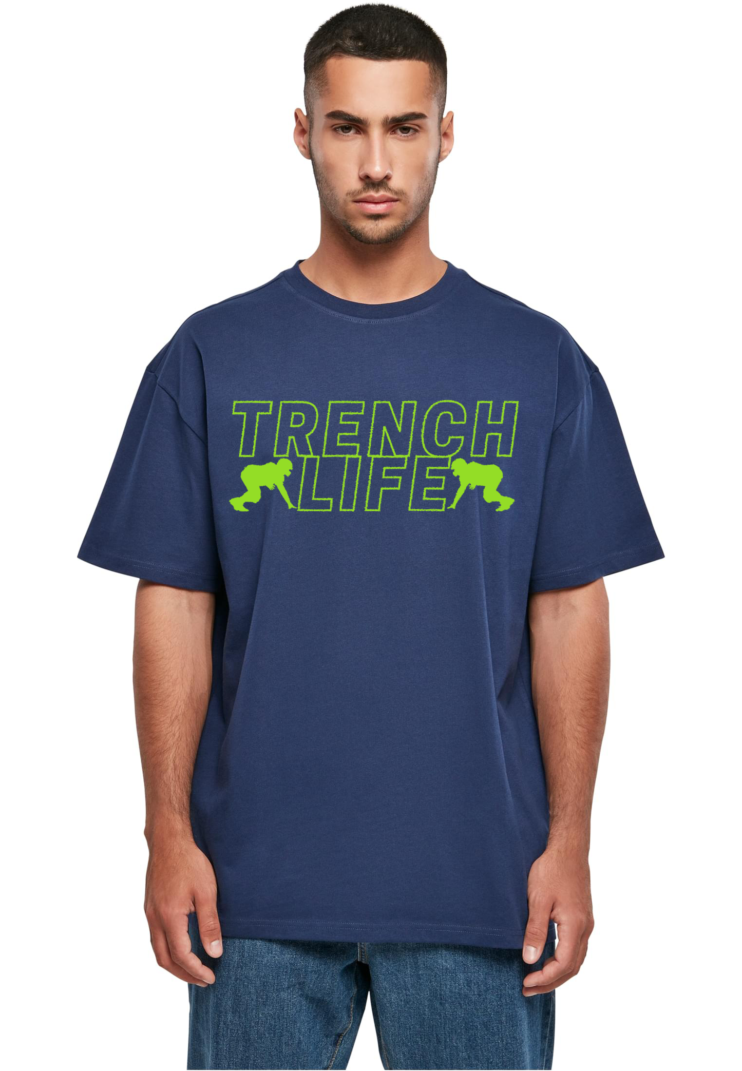 FOOTBALL - Lineman - Trench Life heavy oversized unisex T-shirt