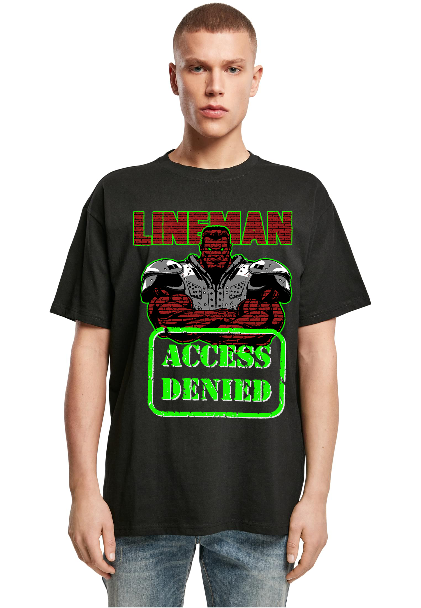 FOOTBALL - Lineman - Access Denied heavy oversized unisex T-Shirt