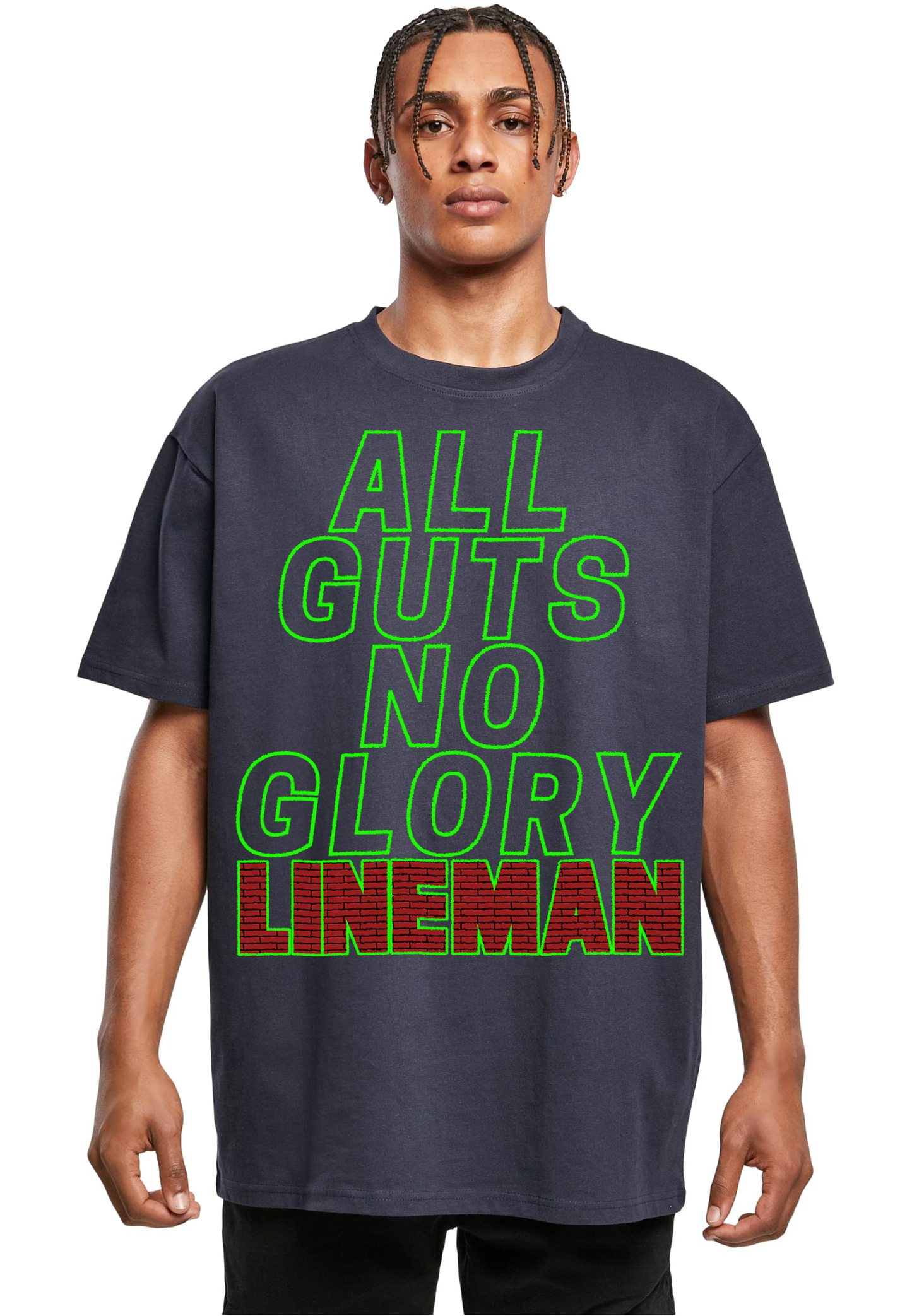 FOOTBALL - Lineman - All guts no glory heavy oversized unisex T-Shirt