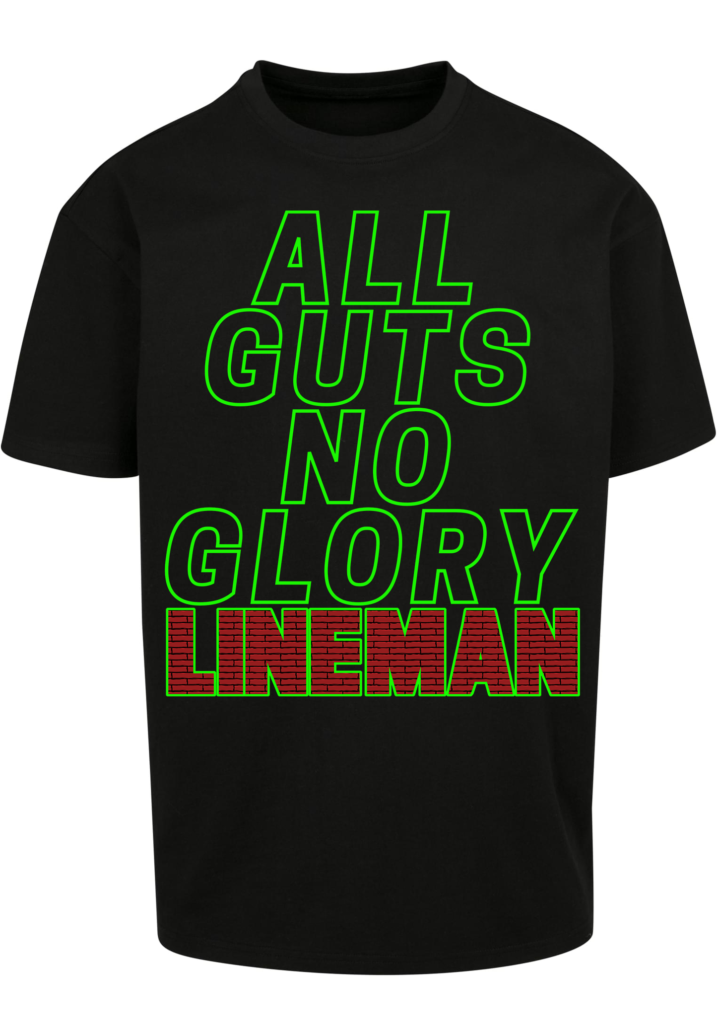 FOOTBALL - Lineman - All guts no glory heavy oversized unisex T-Shirt