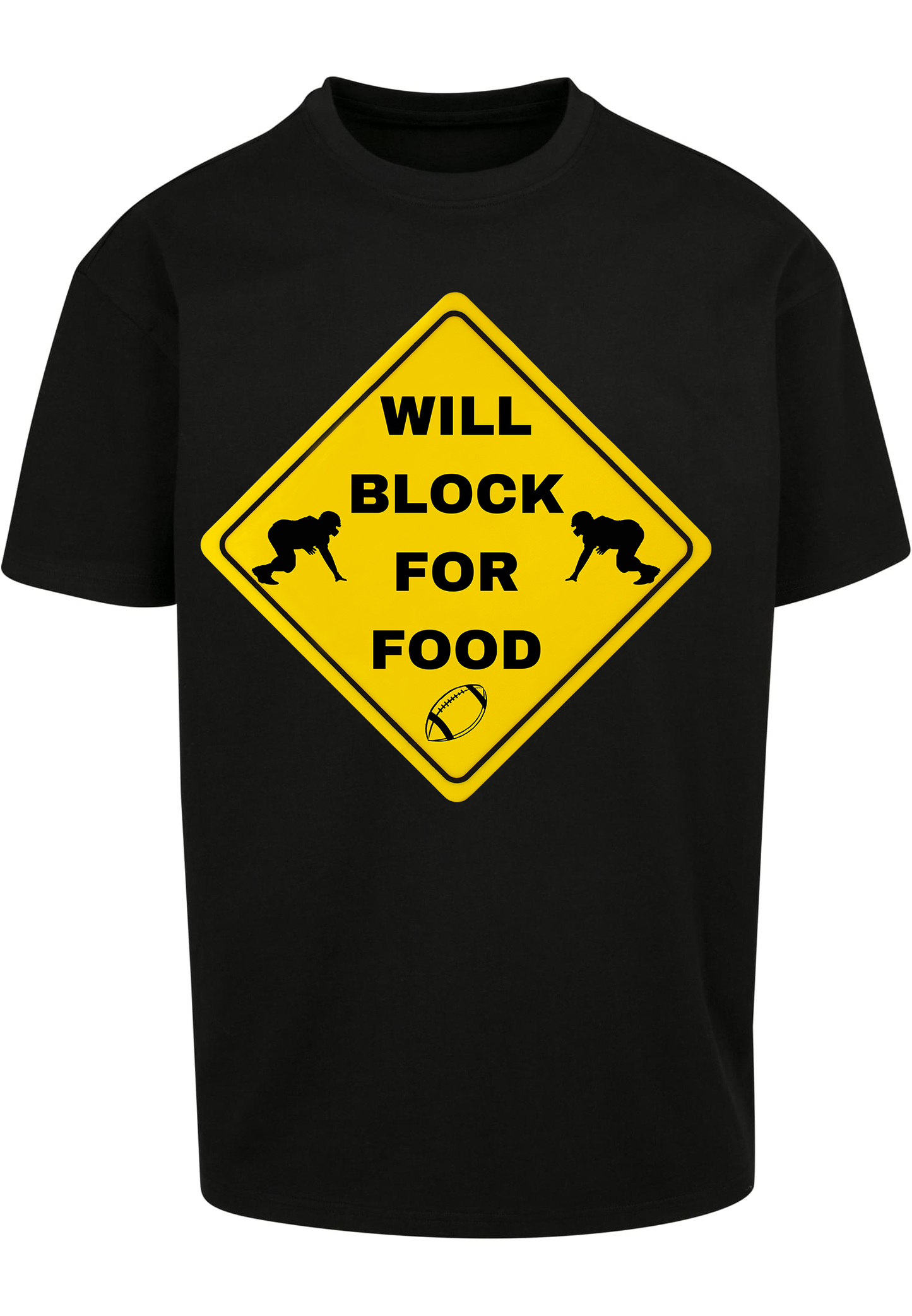 FOOTBALL - Lineman - Will block for food heavy oversized unisex T-Shirt