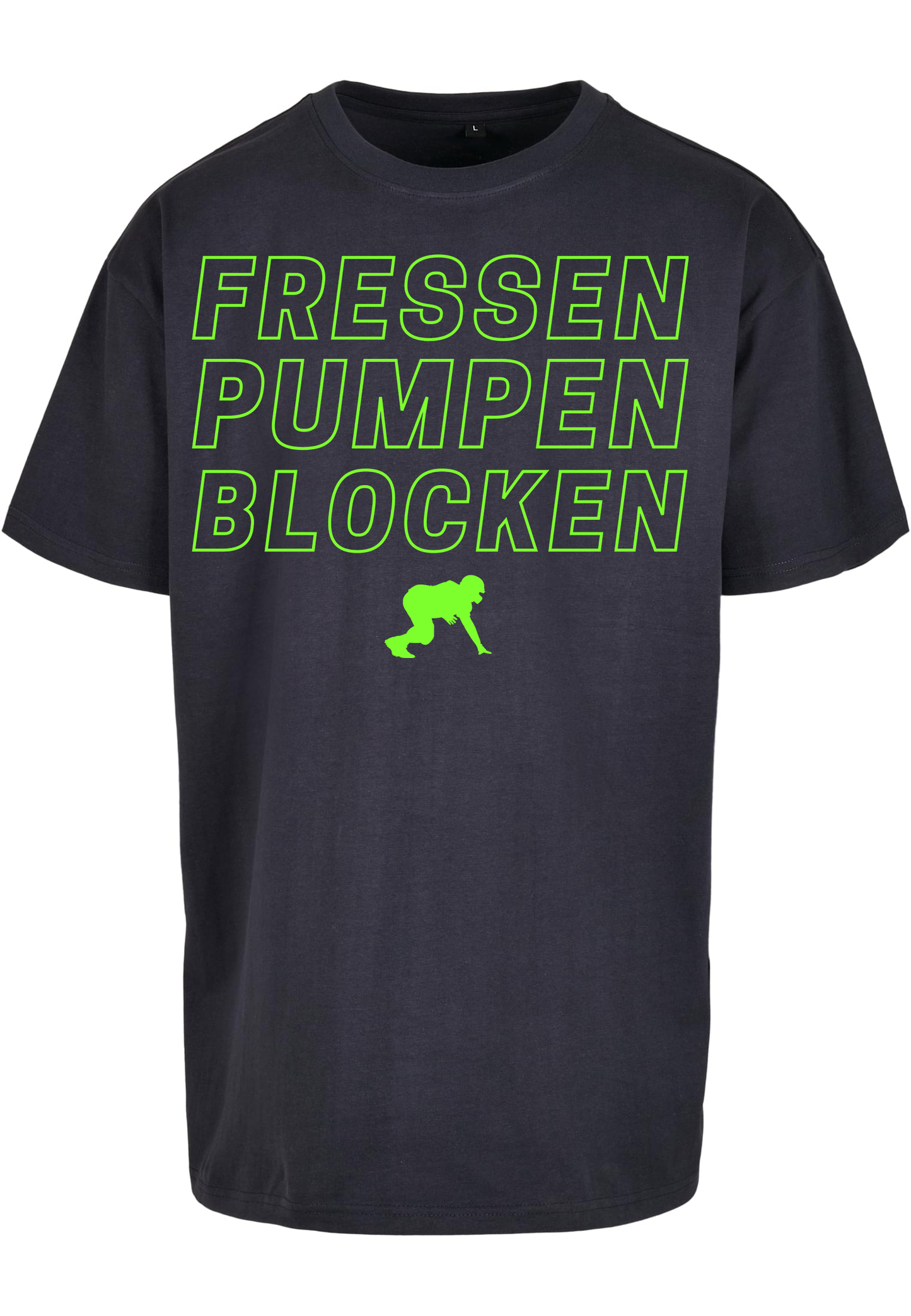 FOOTBALL - Lineman - fressen, pumpen, blocken heavy oversized unisex T-Shirt