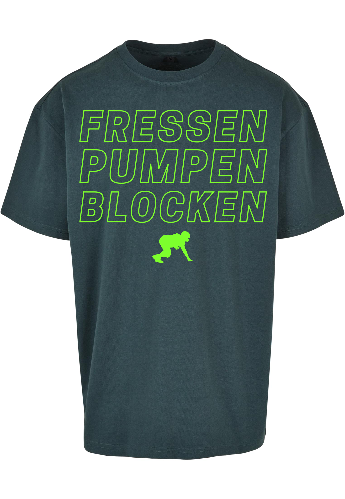 FOOTBALL - Lineman - fressen, pumpen, blocken heavy oversized unisex T-Shirt