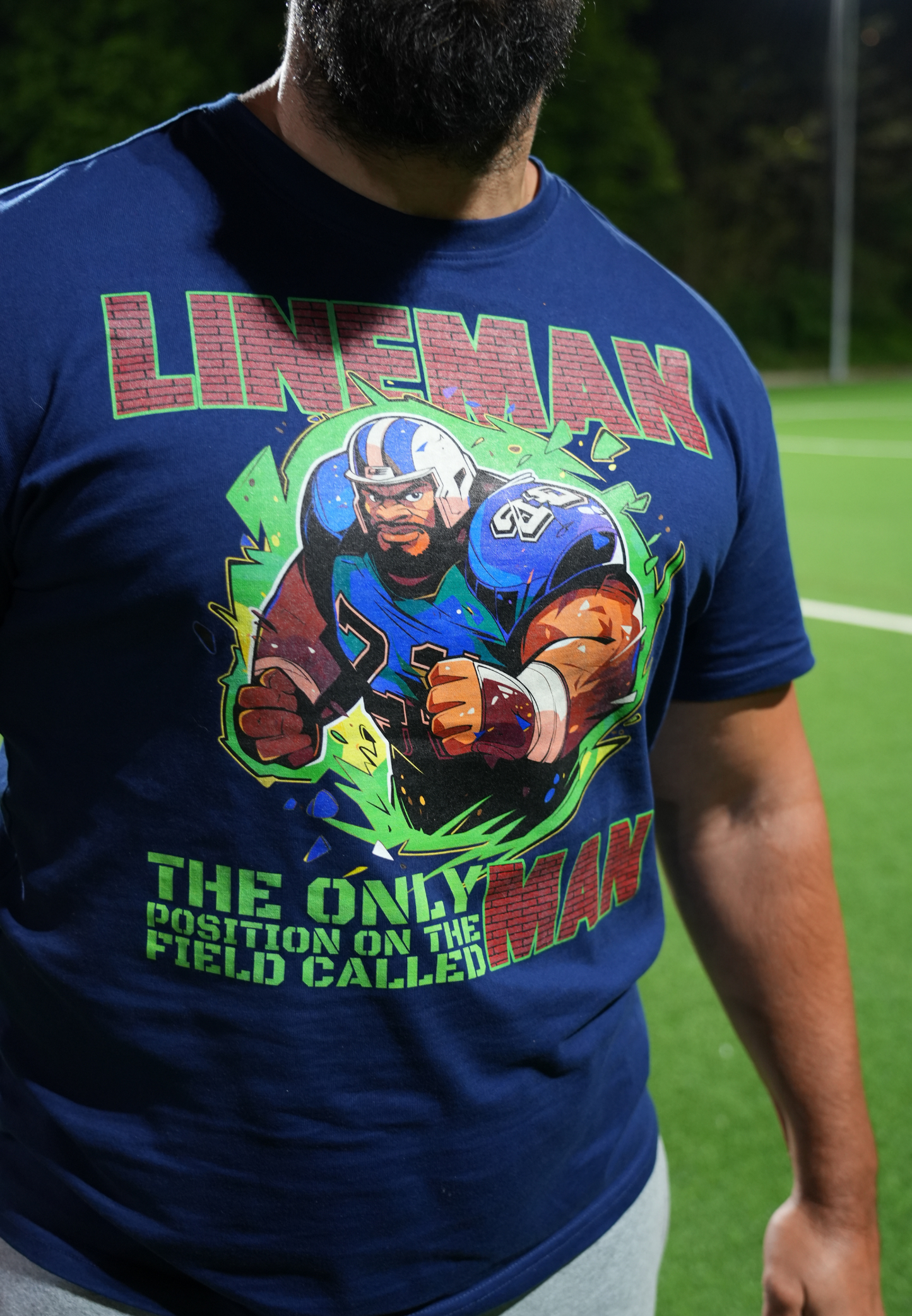 FOOTBALL - Lineman - only position called man heavy oversized T-Shirt