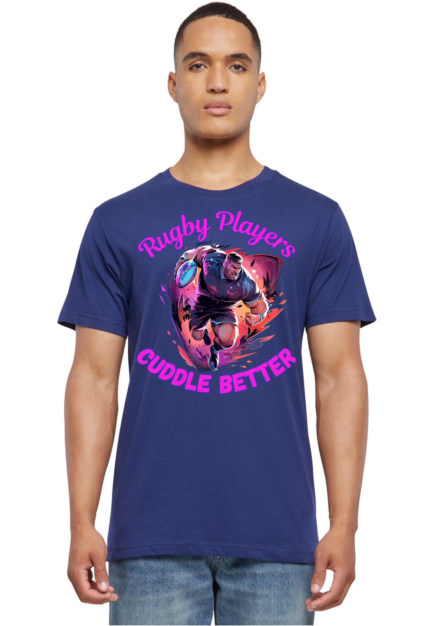 Rugby - Rugby players cuddle better round neck unisex T-Shirt