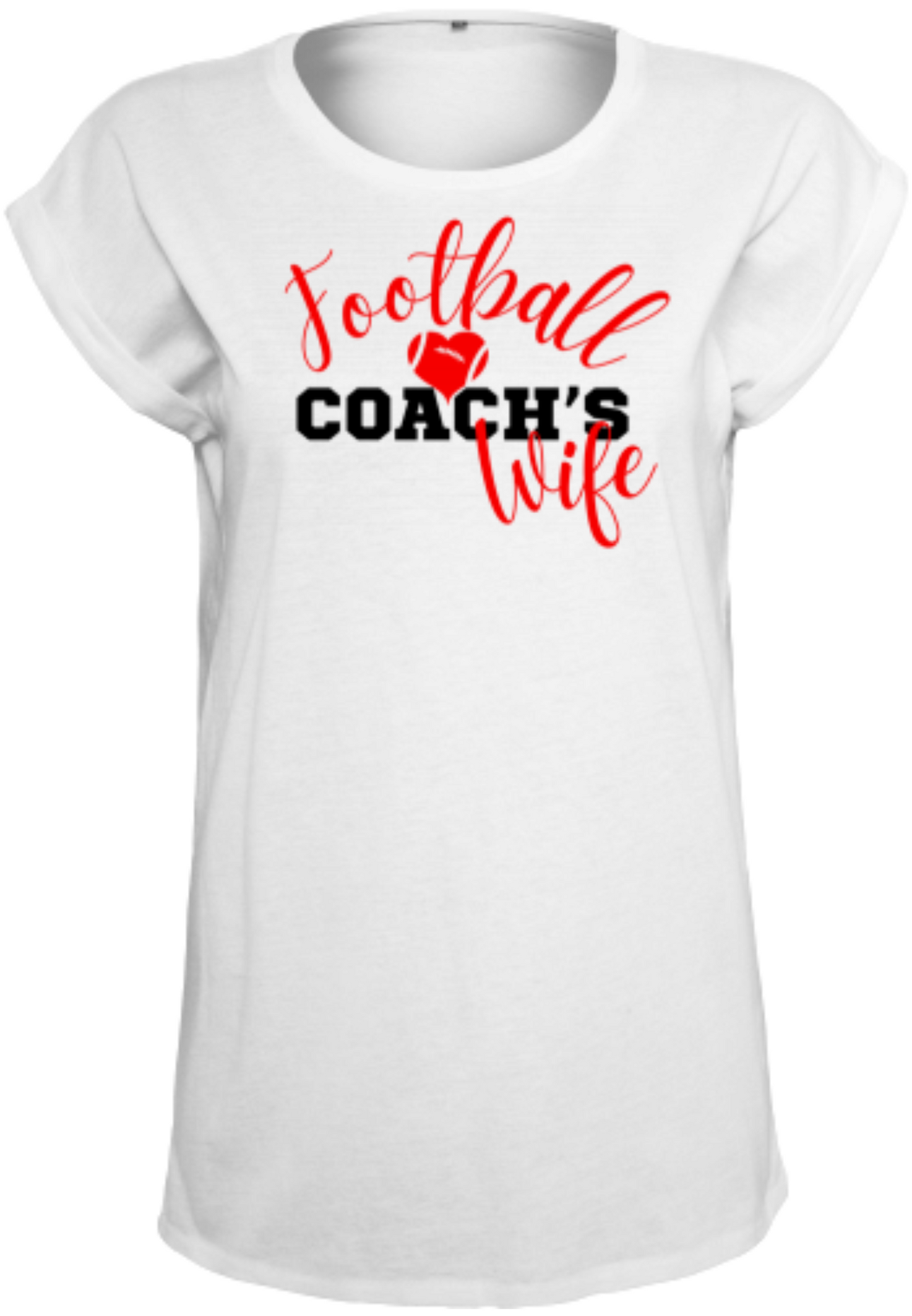 Football - Coach's wife WMN extended shoulder T-Shirt