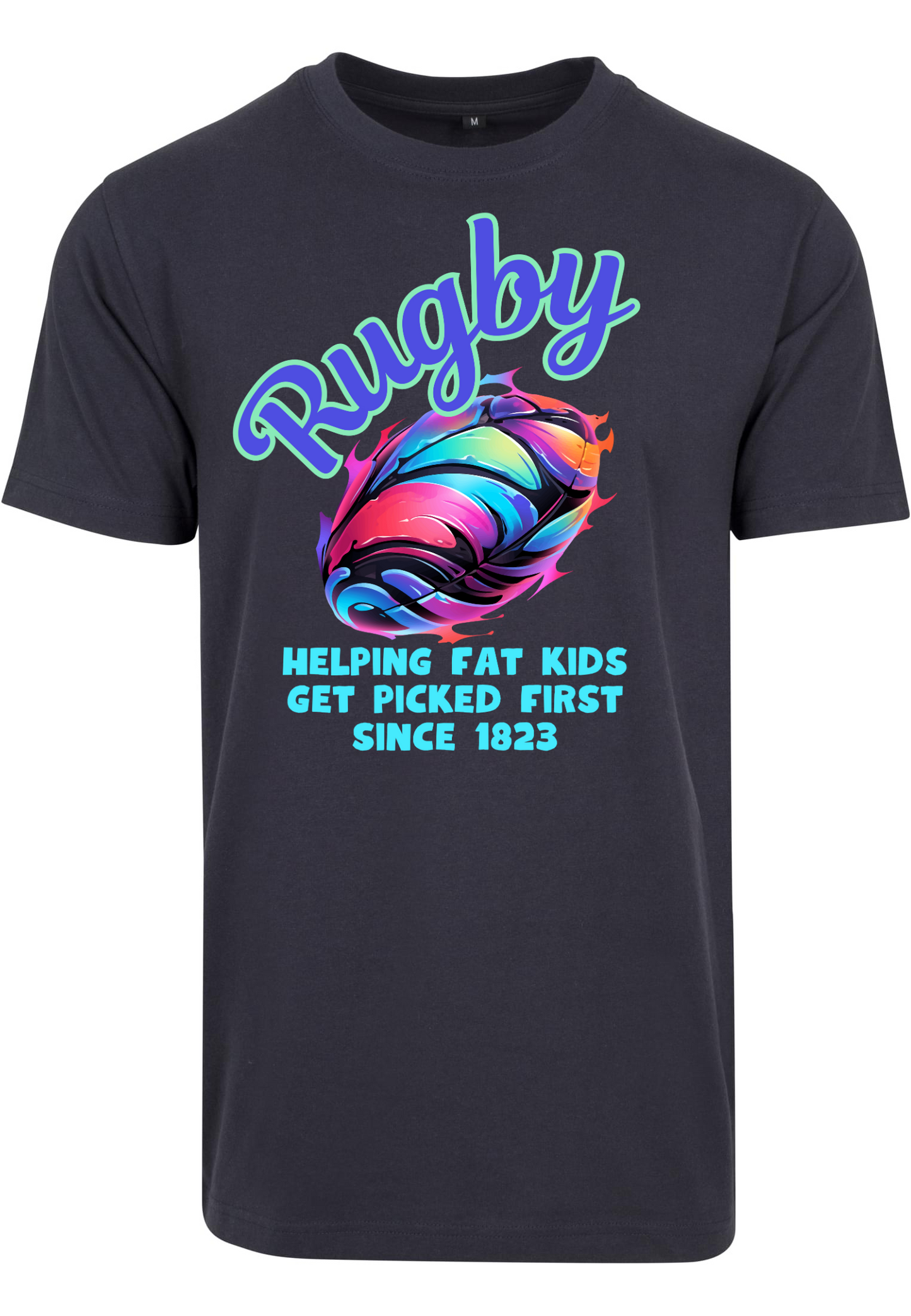 Rugby - Helping fat kids get picked first round neck unisex T-Shirt