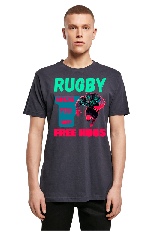 Rugby - Free hugs round neck unisex T-Shirt