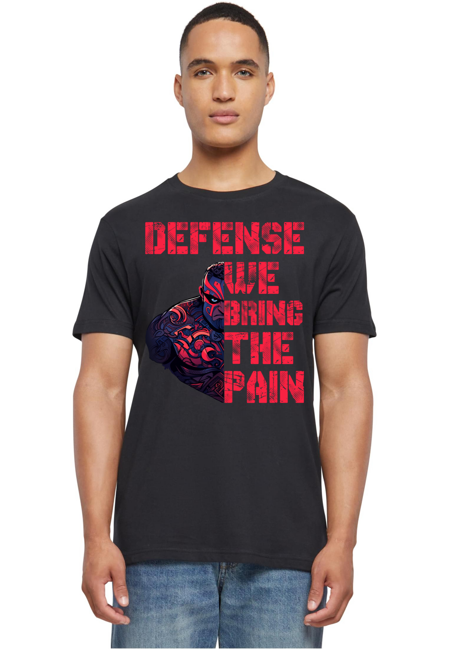 Football - Defense we bring the pain round neck unisex T-Shirt