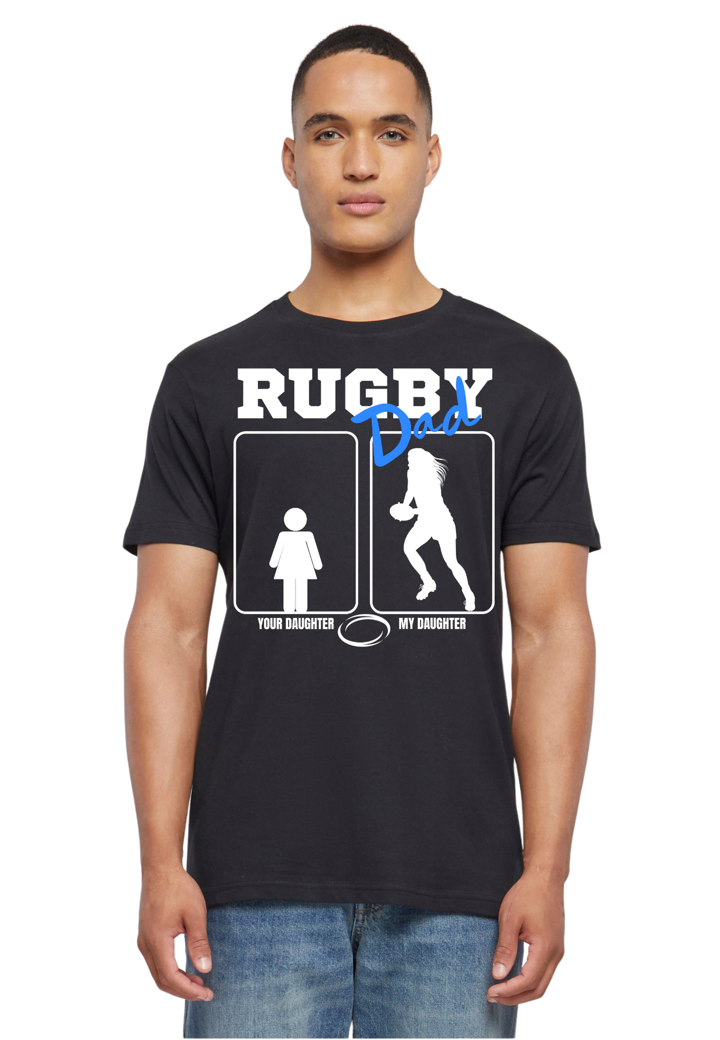 Rugby - Rugby Dad - my daughter your daughter round neck T-Shirt