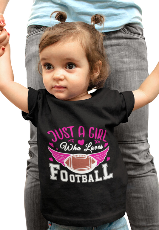 Football - Just a Girl Baby T-Shirt