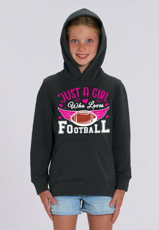 Football - Just a Girl Kids Hoodie