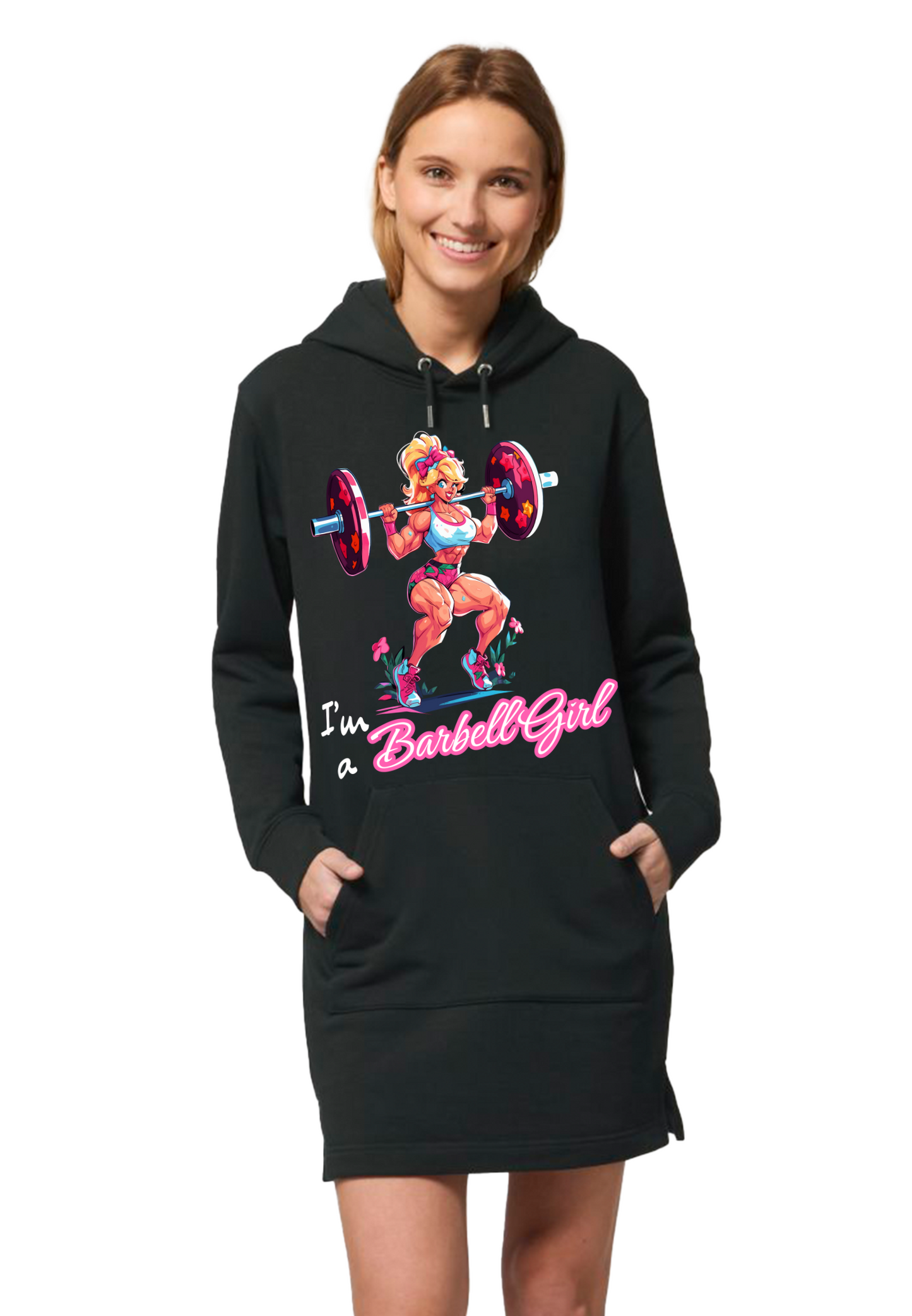 Gym - I'm a Barbell Girl WMN Hoodie Dress