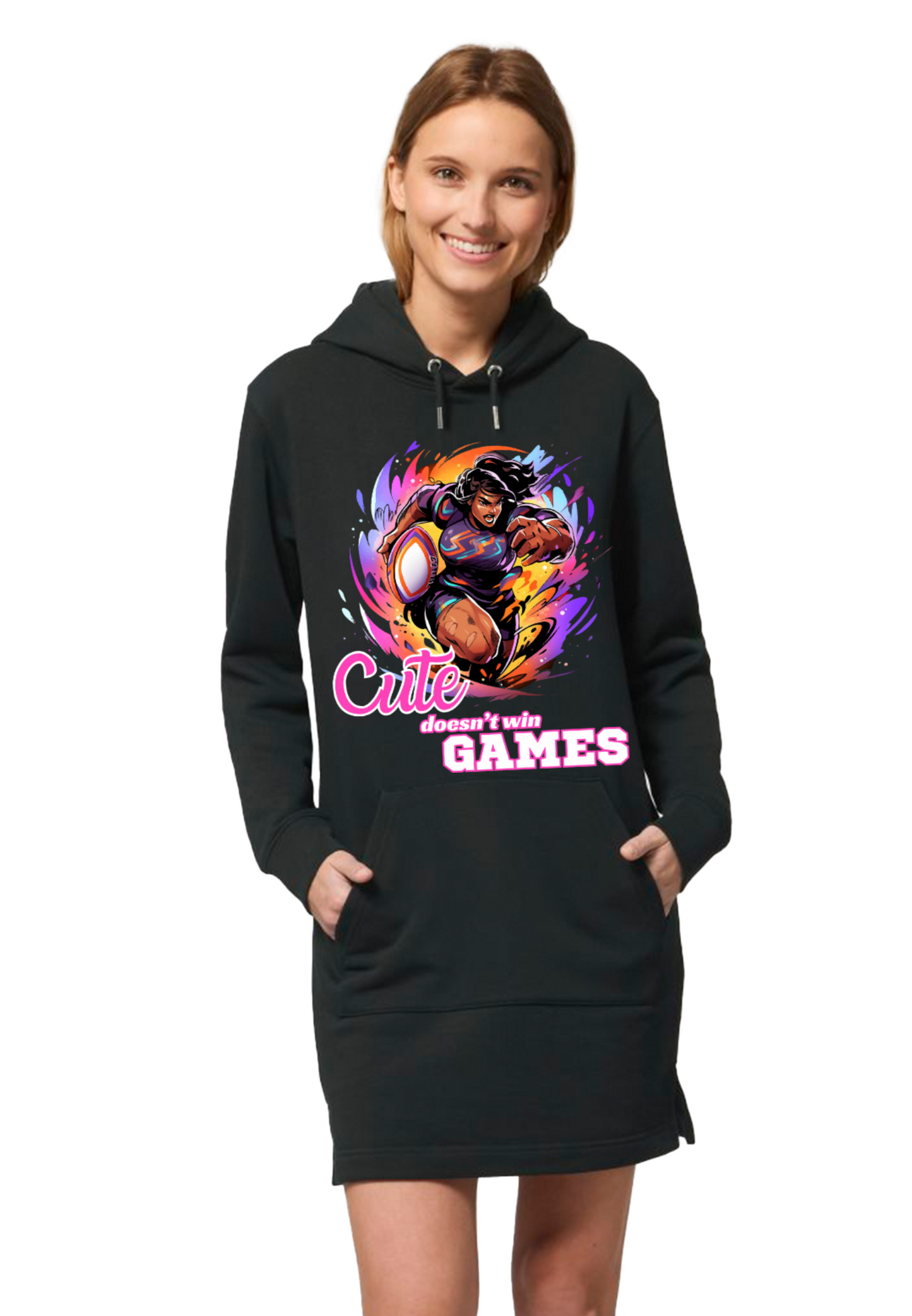 Rugby - Cute doesn't win games WMN Hoodie Dress