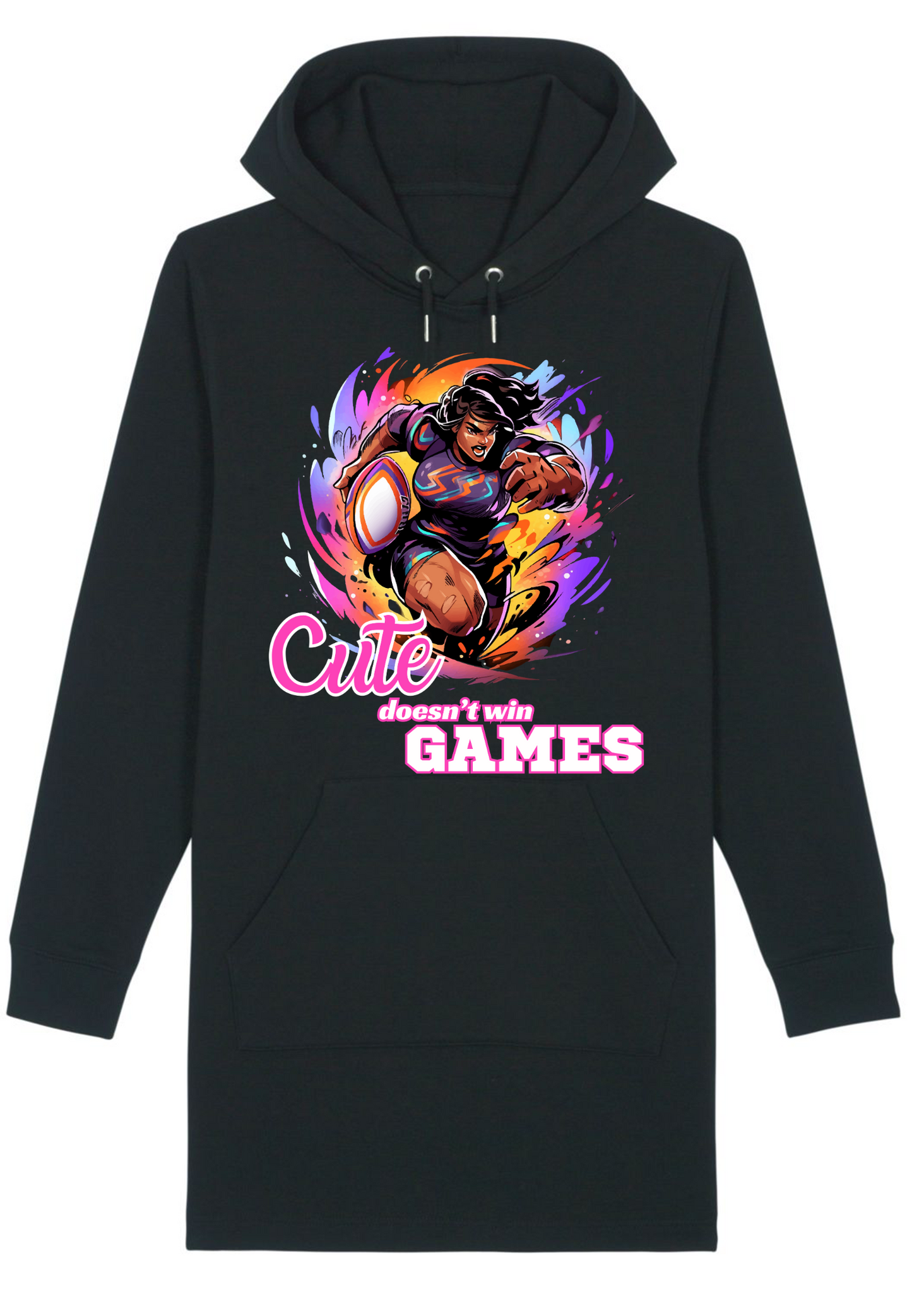 Rugby - Cute doesn't win games WMN Hoodie Dress