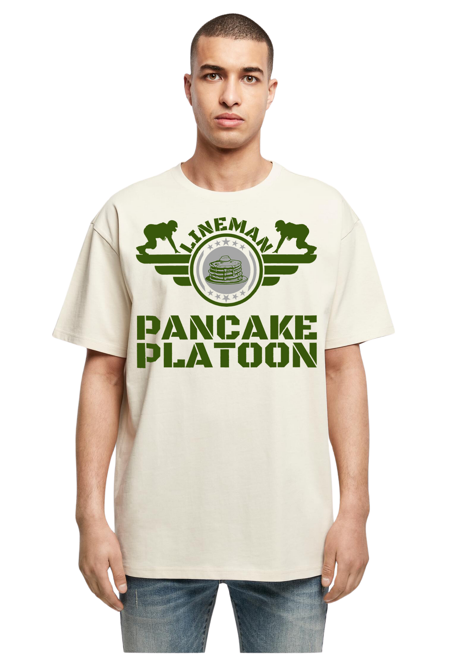 FOOTBALL - Lineman - Pancake Platoon heavy oversized unisex T-Shirt