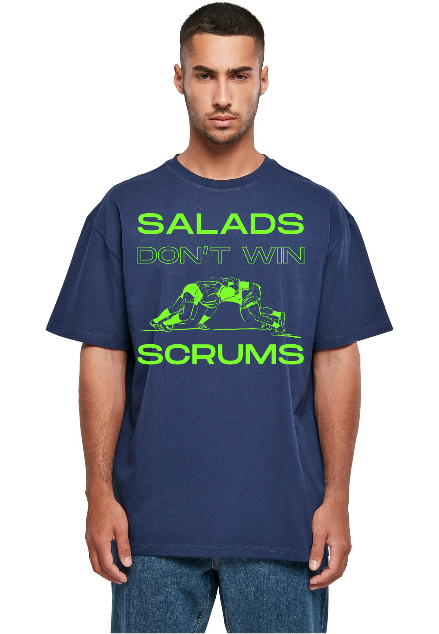 Rugby - Salads don't win scrums heavy oversized unisex T-Shirt