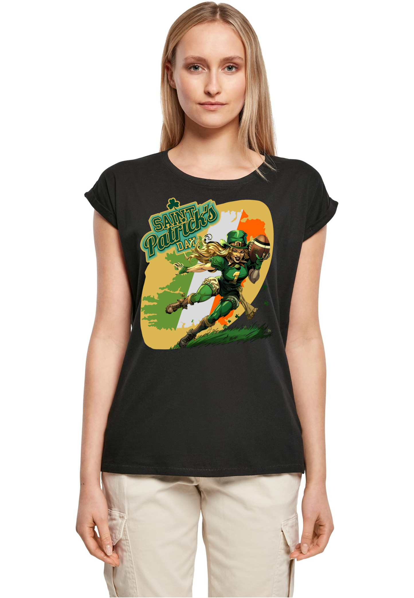 Football - St-Paddy WMN extended shoulder T-Shirt