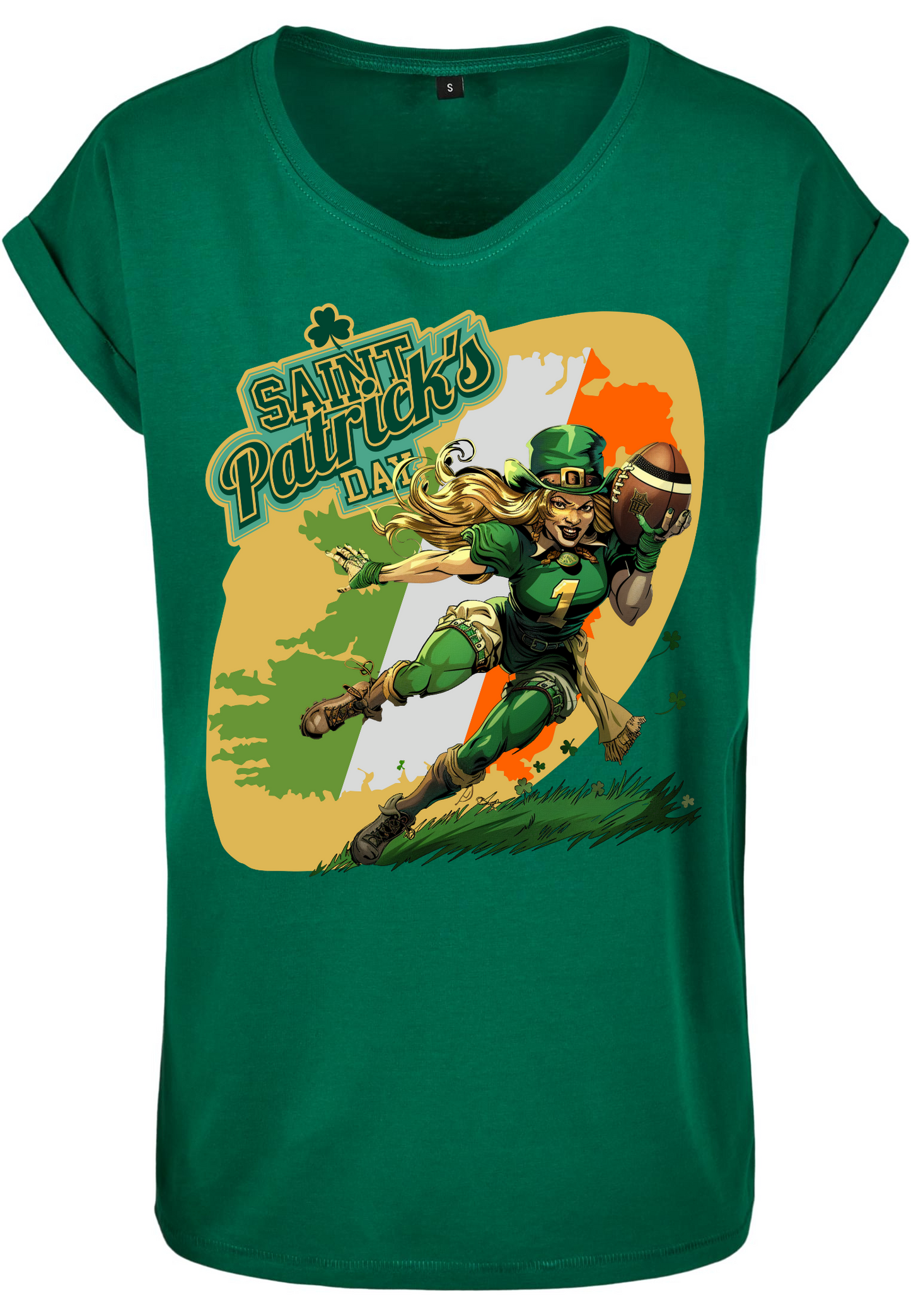 Football - St-Paddy WMN extended shoulder T-Shirt