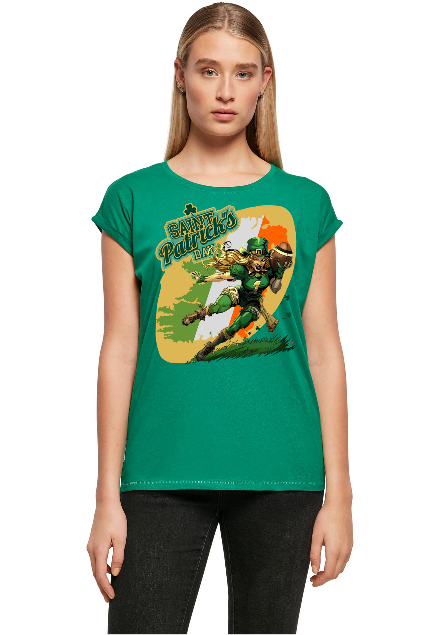 Football - St-Paddy WMN extended shoulder T-Shirt