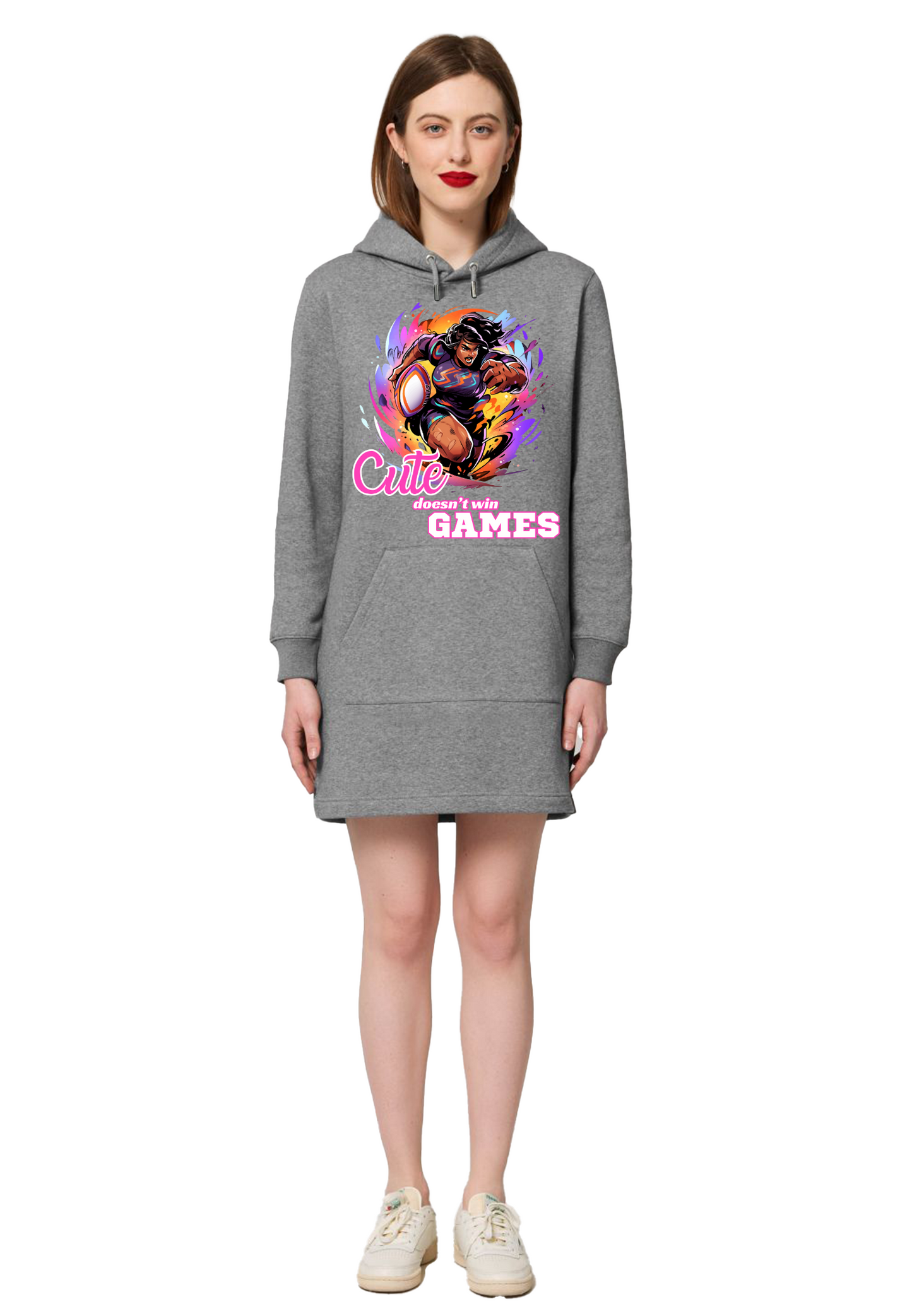 Rugby - Cute doesn't win games WMN Hoodie Dress