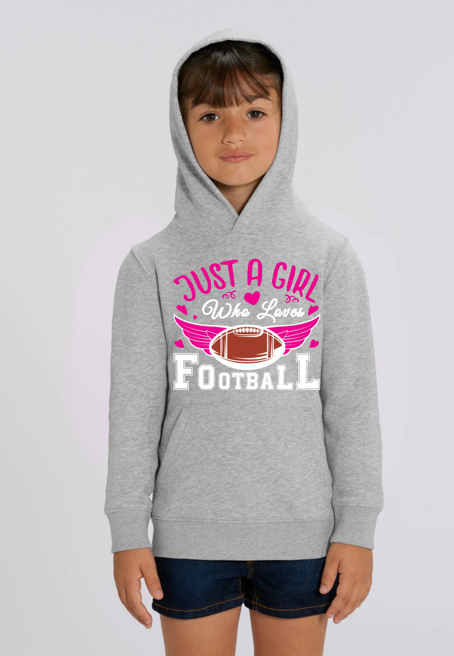 Football - Just a Girl Kids Hoodie