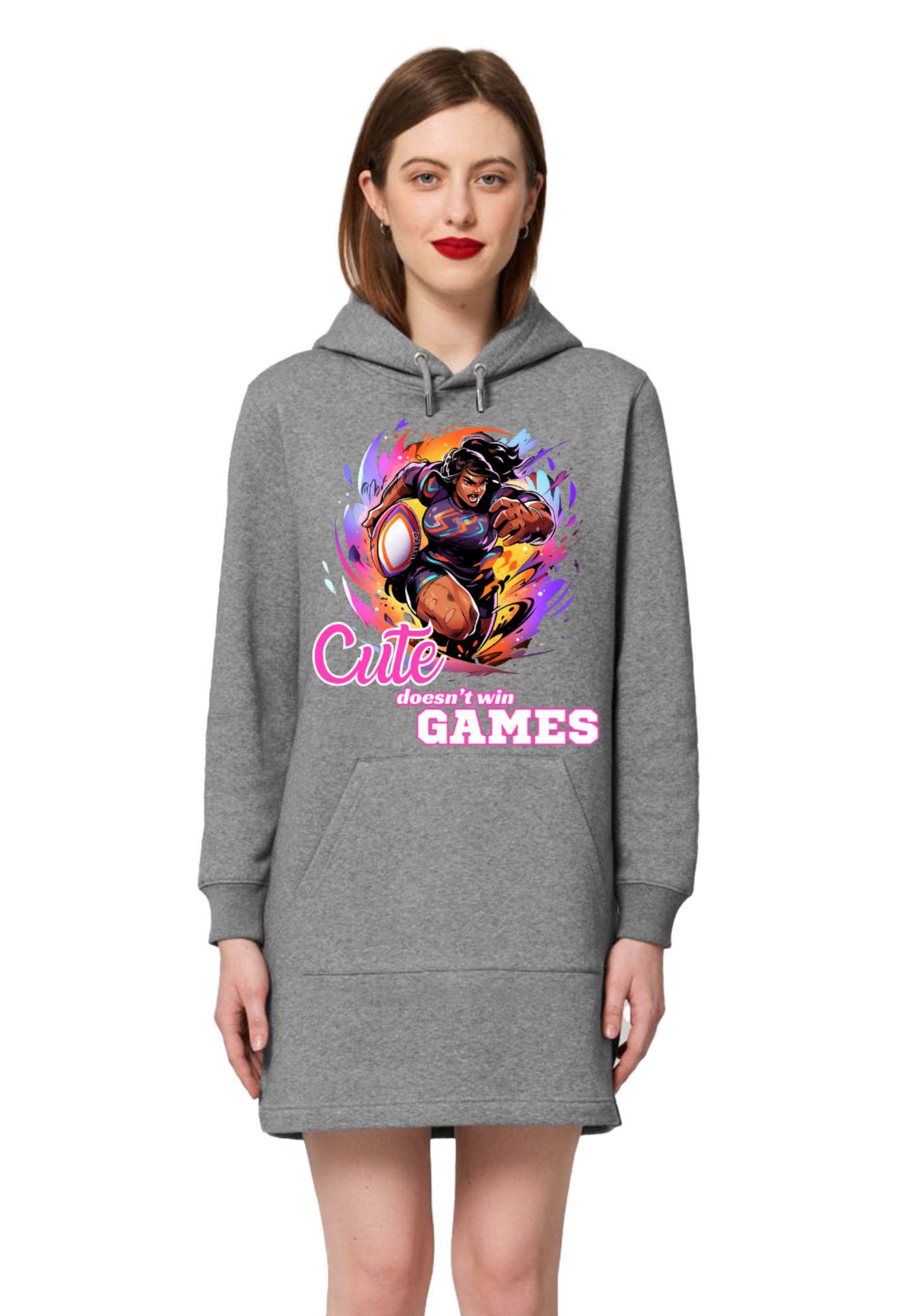 Rugby - Cute doesn't win games WMN Hoodie Dress