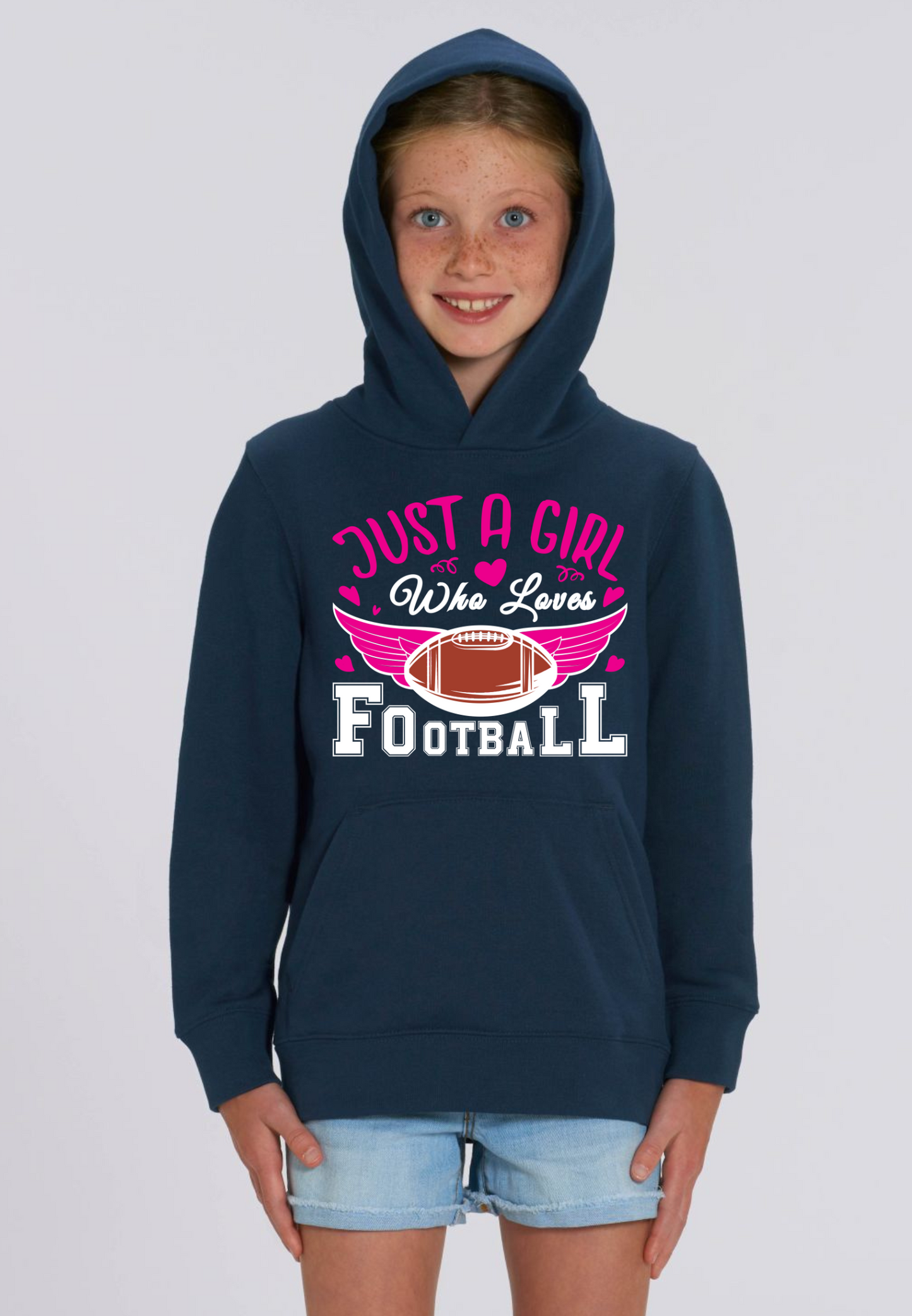 Football - Just a Girl Kids Hoodie