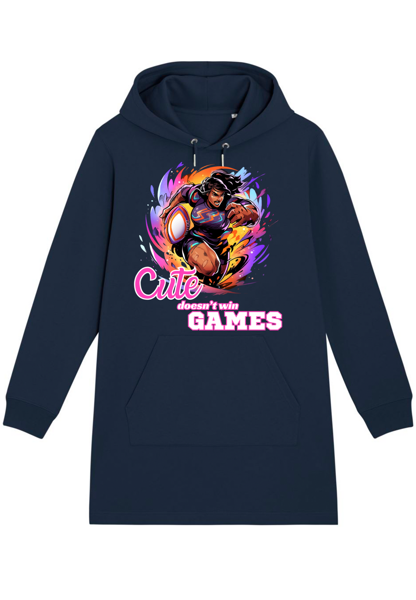 Rugby - Cute doesn't win games WMN Hoodie Dress