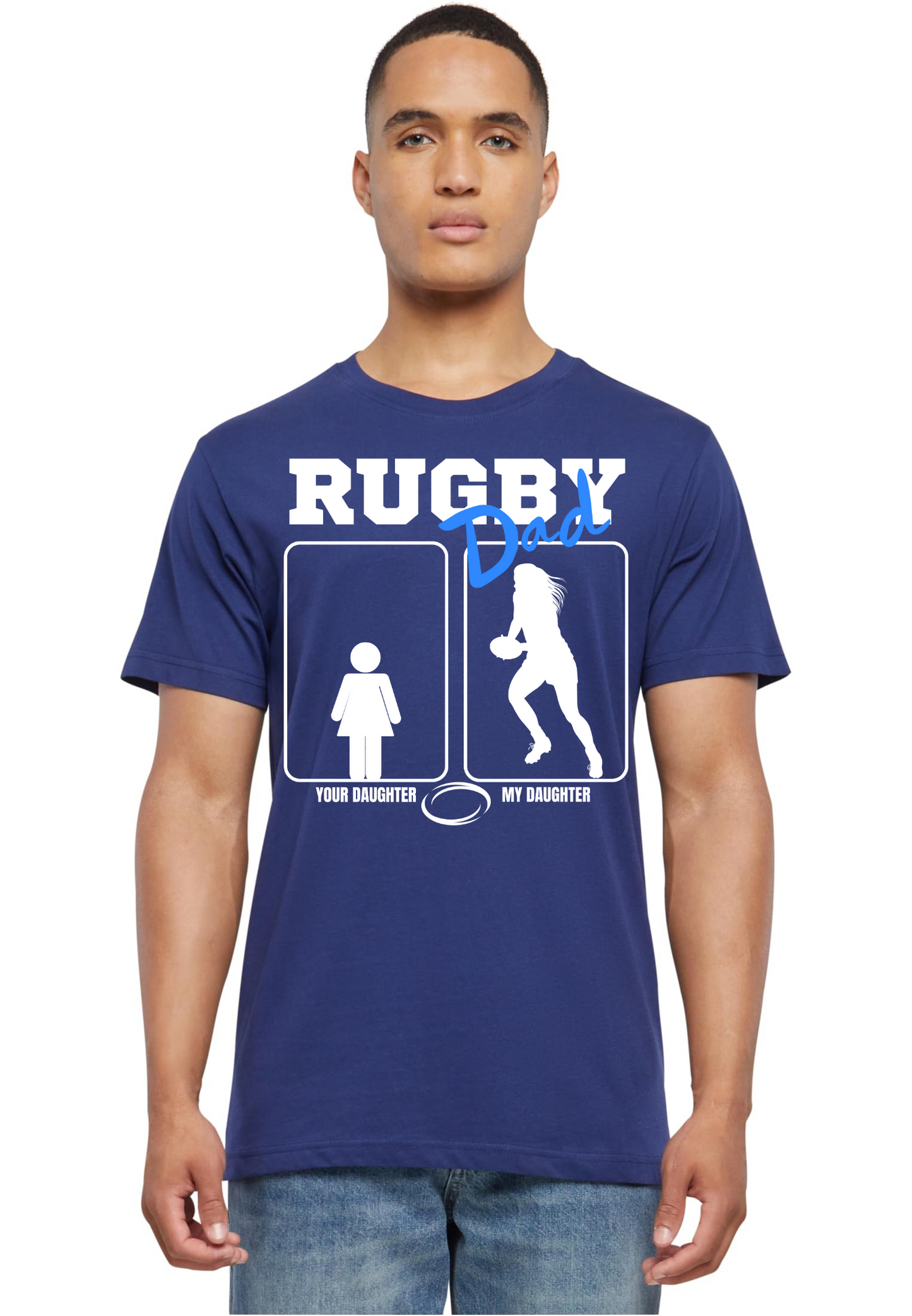 Rugby - Rugby Dad - my daughter your daughter round neck T-Shirt