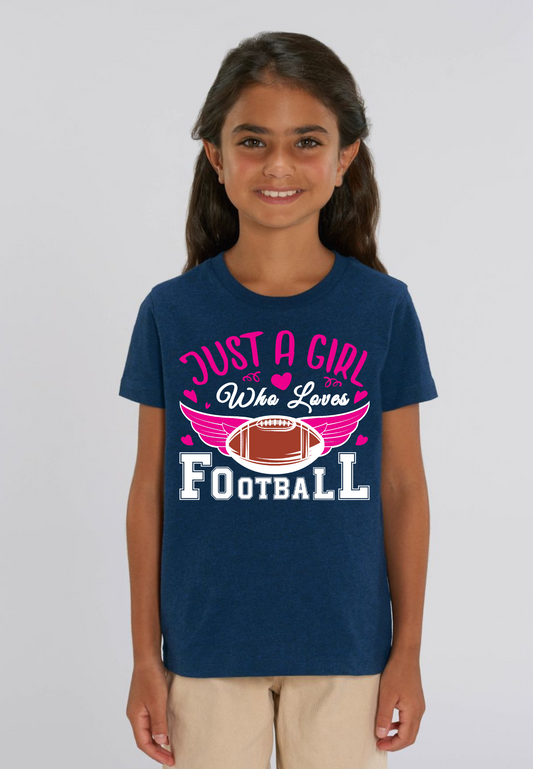 Football - Just a Girl Kids T-Shirt