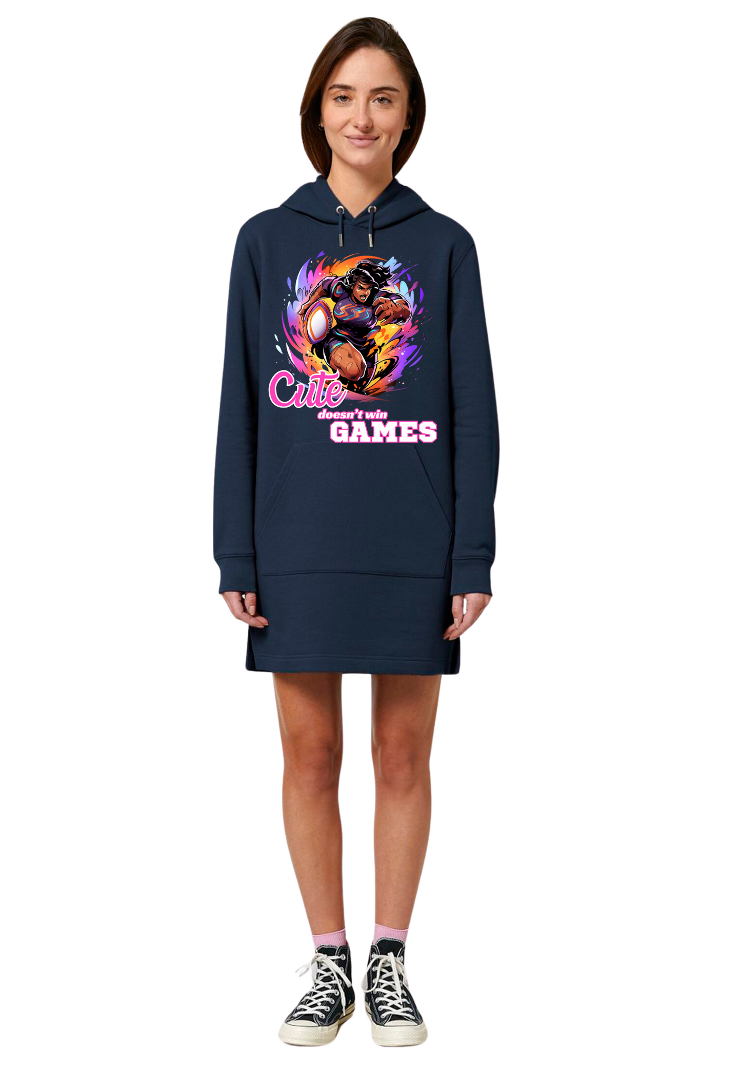 Rugby - Cute doesn't win games WMN Hoodie Dress