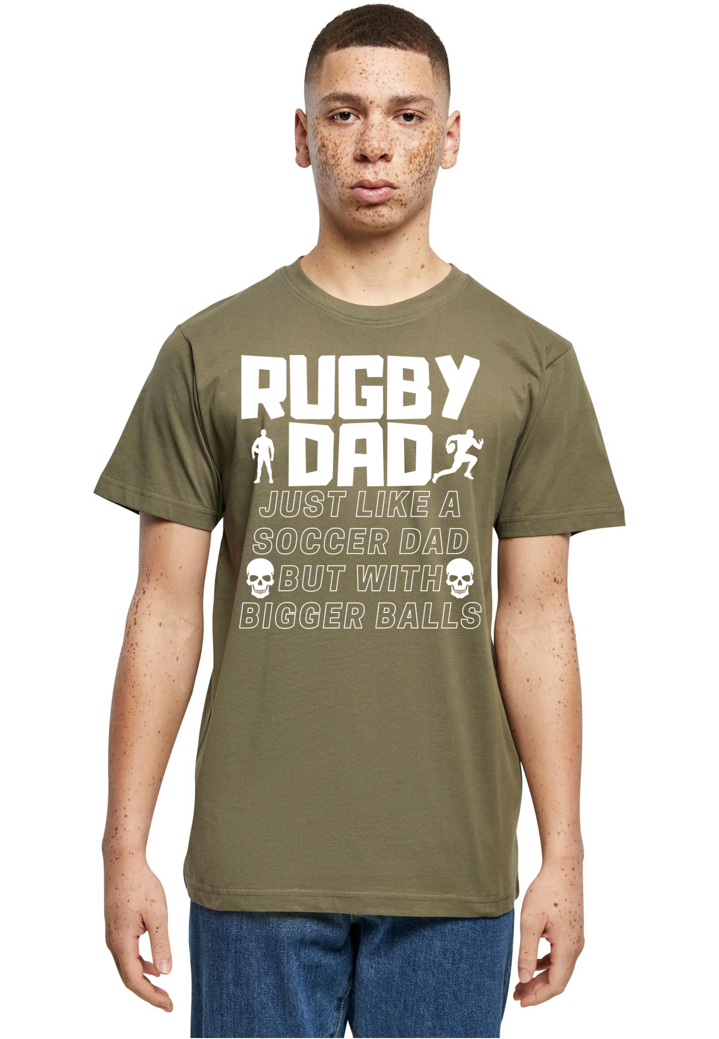 Rugby - Rugby Dad - bigger balls round neck T-Shirt