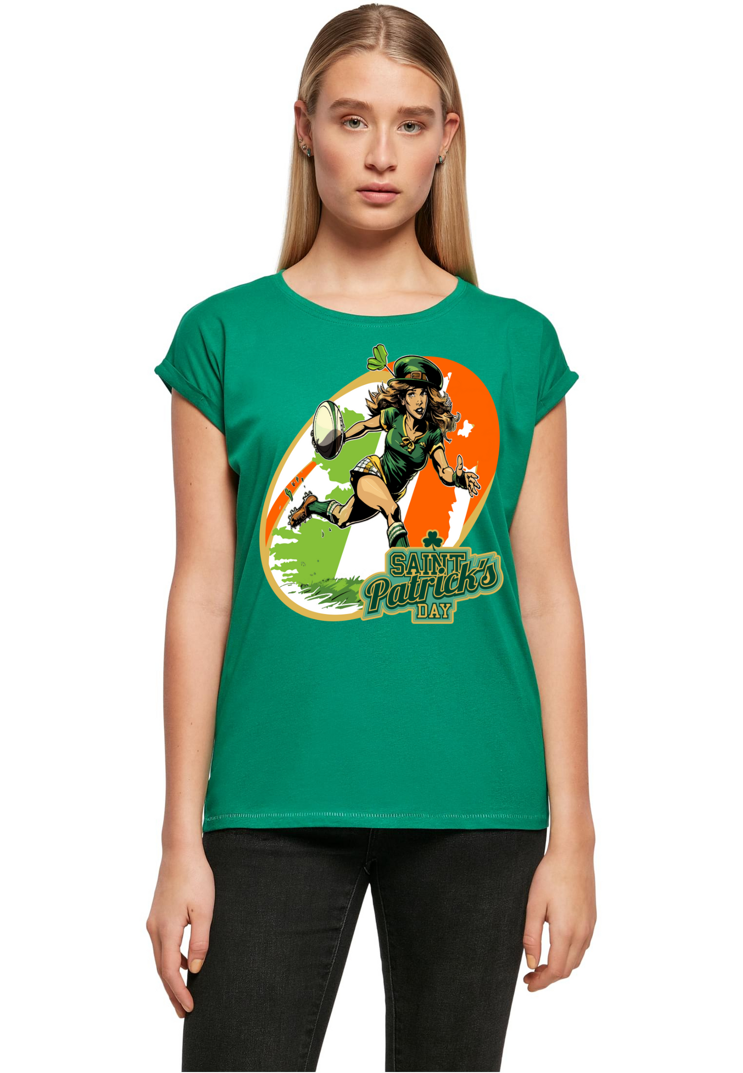 Rugby - St-Paddy WMN extended shoulder T-Shirt