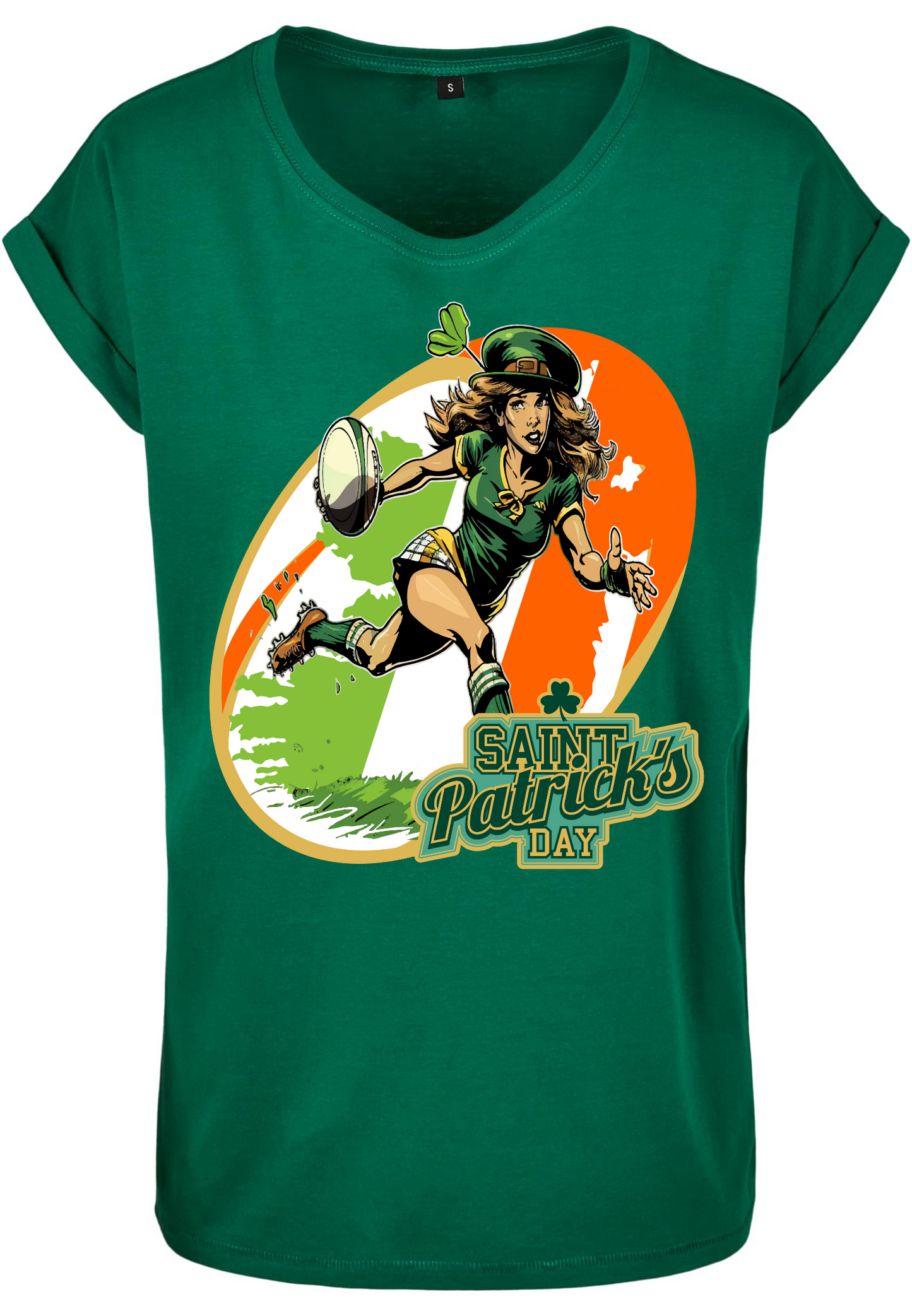 Rugby - St-Paddy WMN extended shoulder T-Shirt